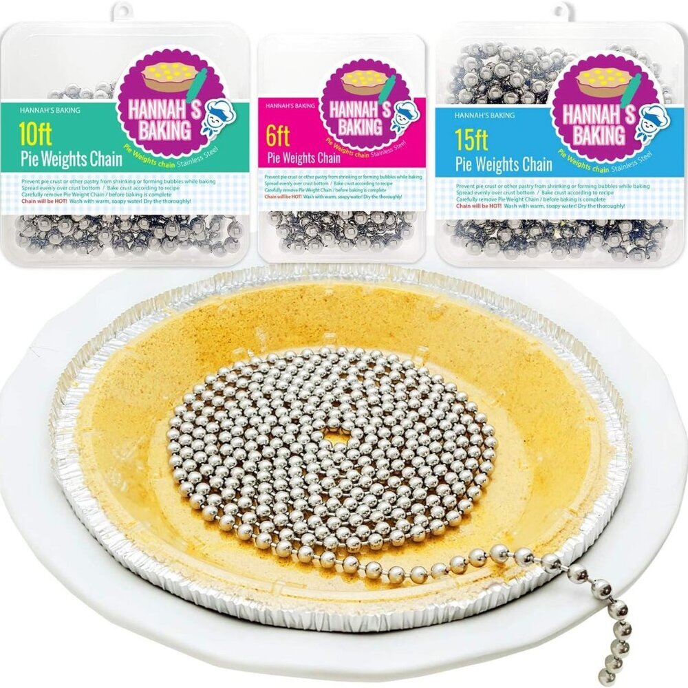 Durable Baking Supplies: Stainless Steel Chain Pie Weights, Reusable and Easy to